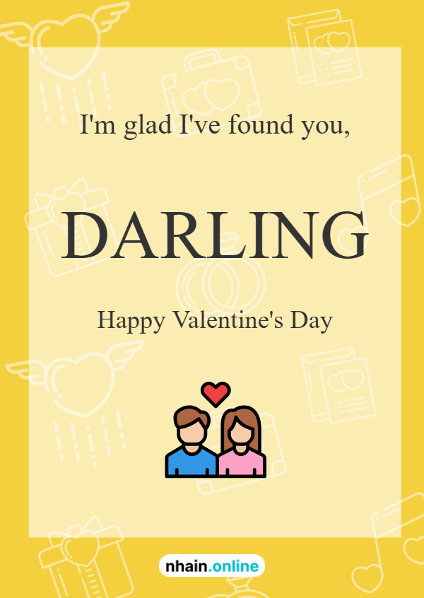 Thiệp Valentine vàng